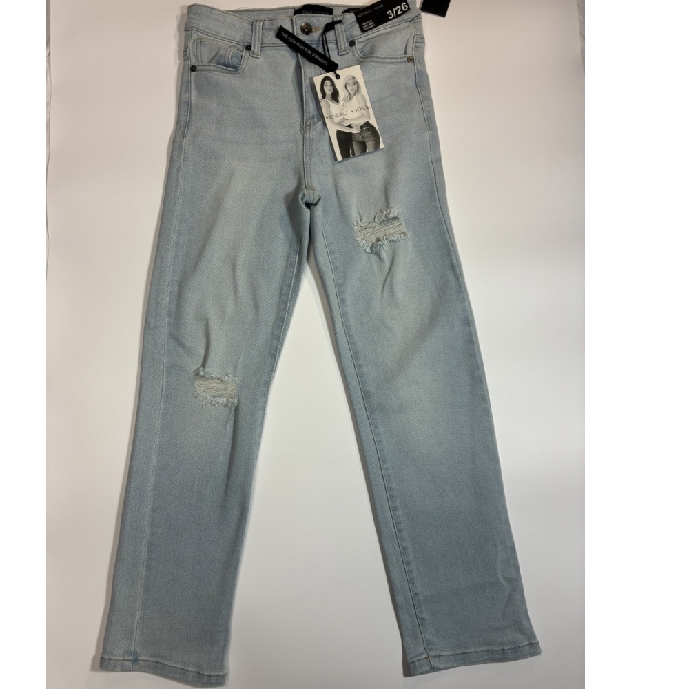 Kendall & Kylie Boyfriend Jeans Womens 3/26 Light Blue Distressed